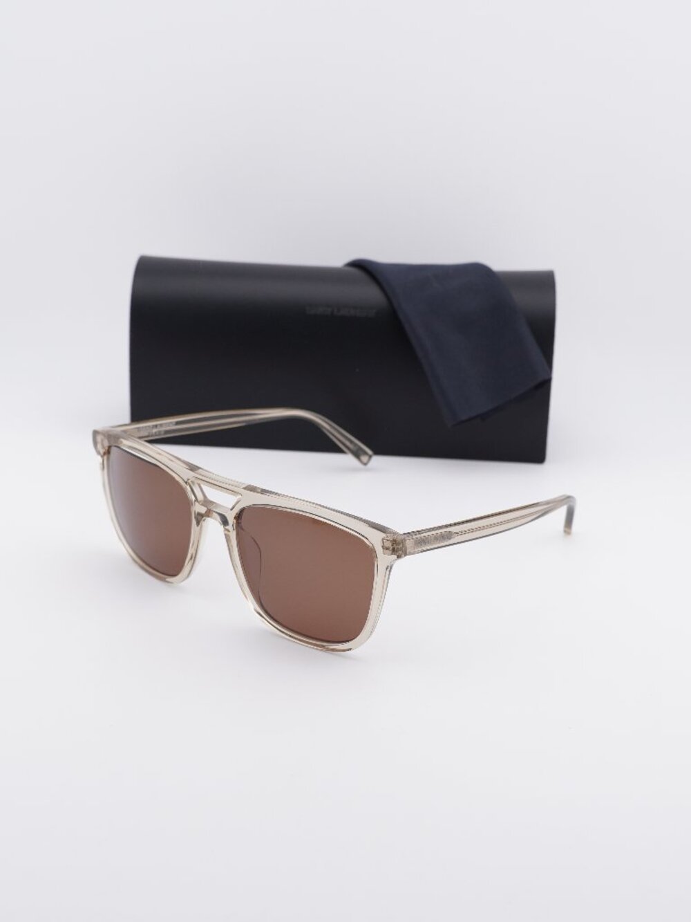 Saint Laurent SL455 004 Square Sunglasses - Yellow / Brown